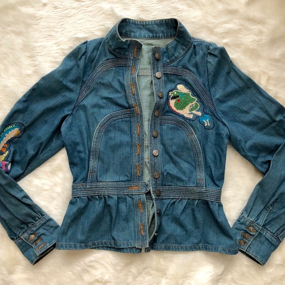Tsumori Chisato Embroidered Jeans Jacket, sz 4